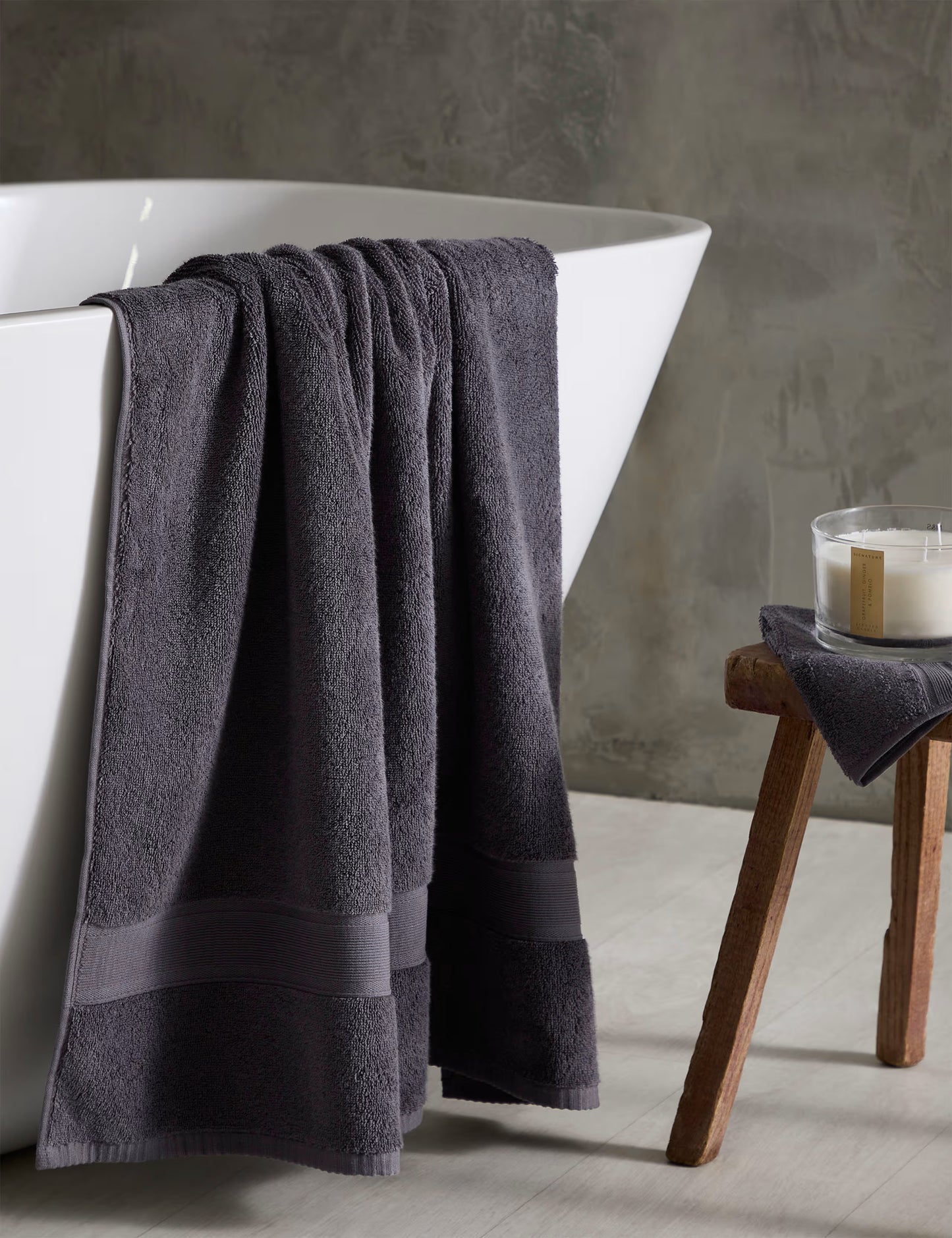 Grey Silver-Infused Luxury Bath Towel - Egyptian Cotton