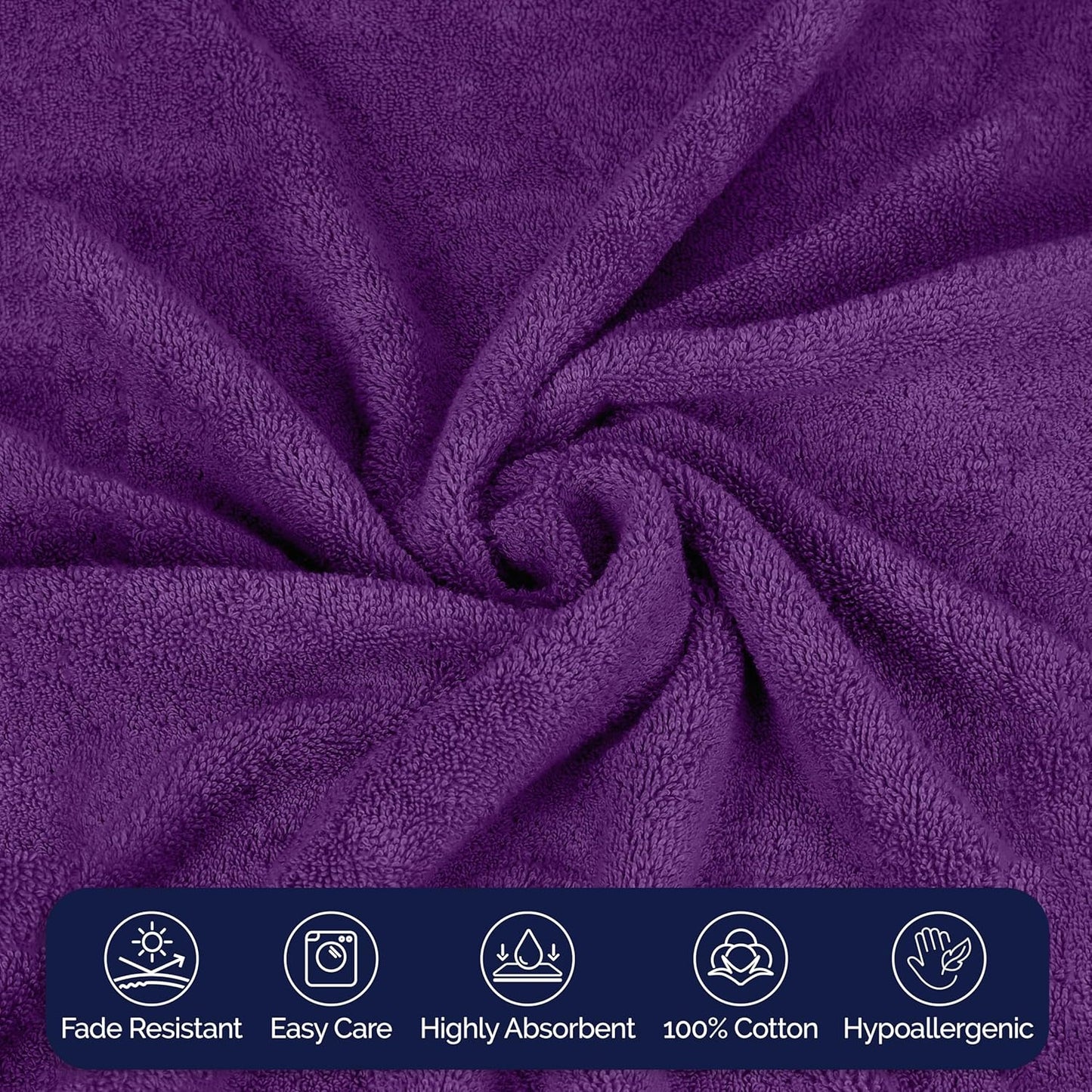Purple Silver-Infused Luxury Gym Towel