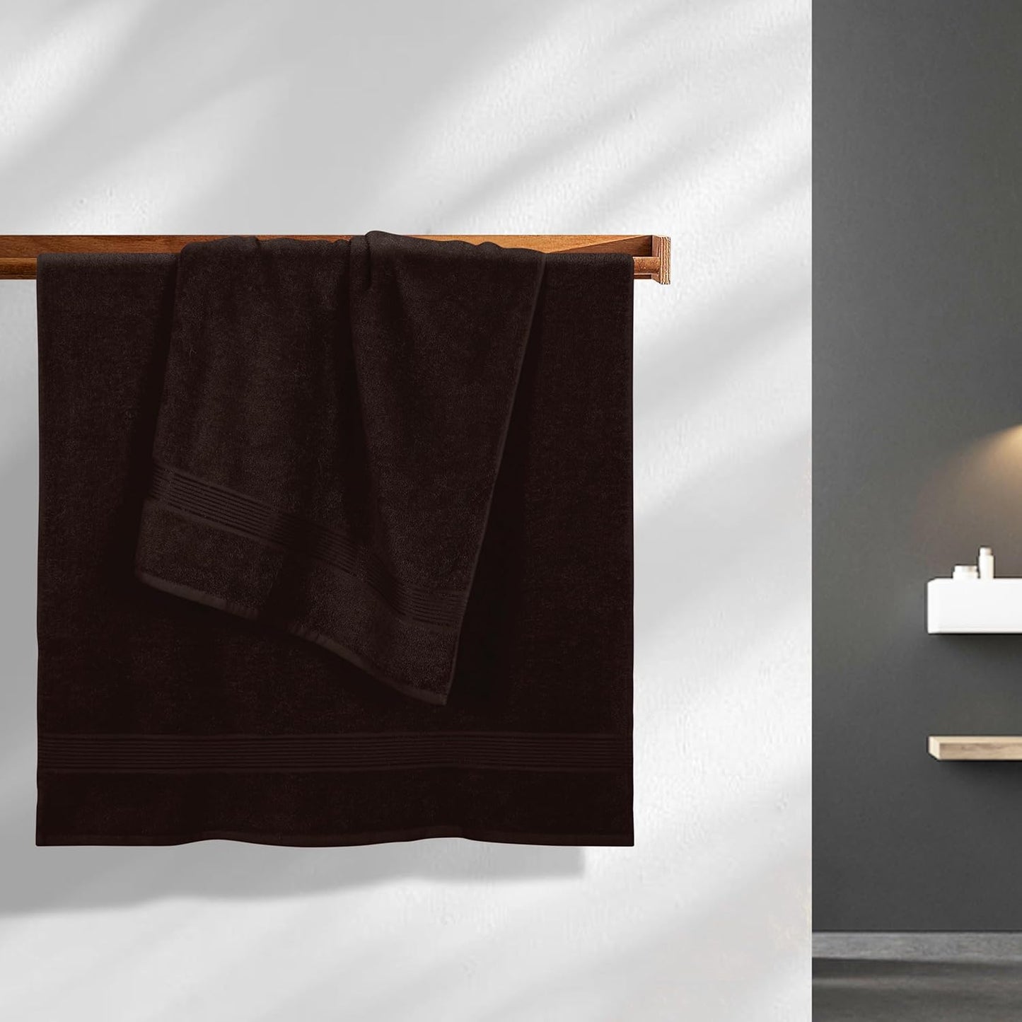 Brown Silver-Infused Luxury Bath Towel