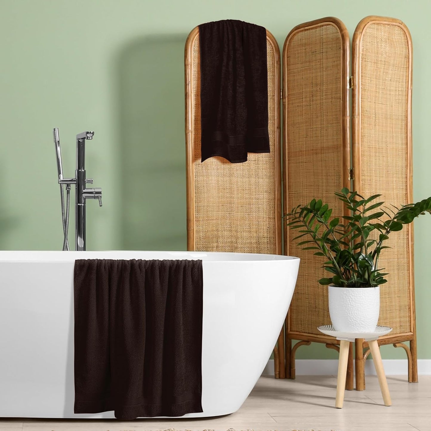 Brown Silver-Infused Luxury Bath Towel